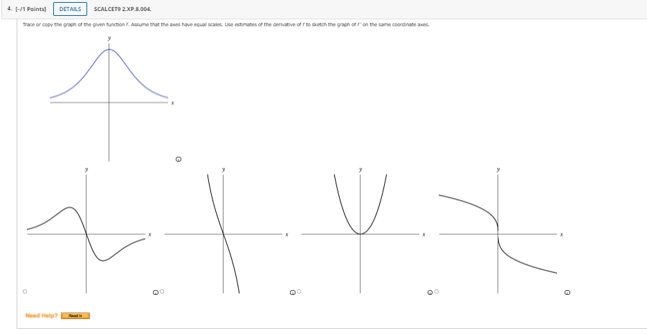 SCALCET9 2.8.002. Use the given graph to estimate the value of each