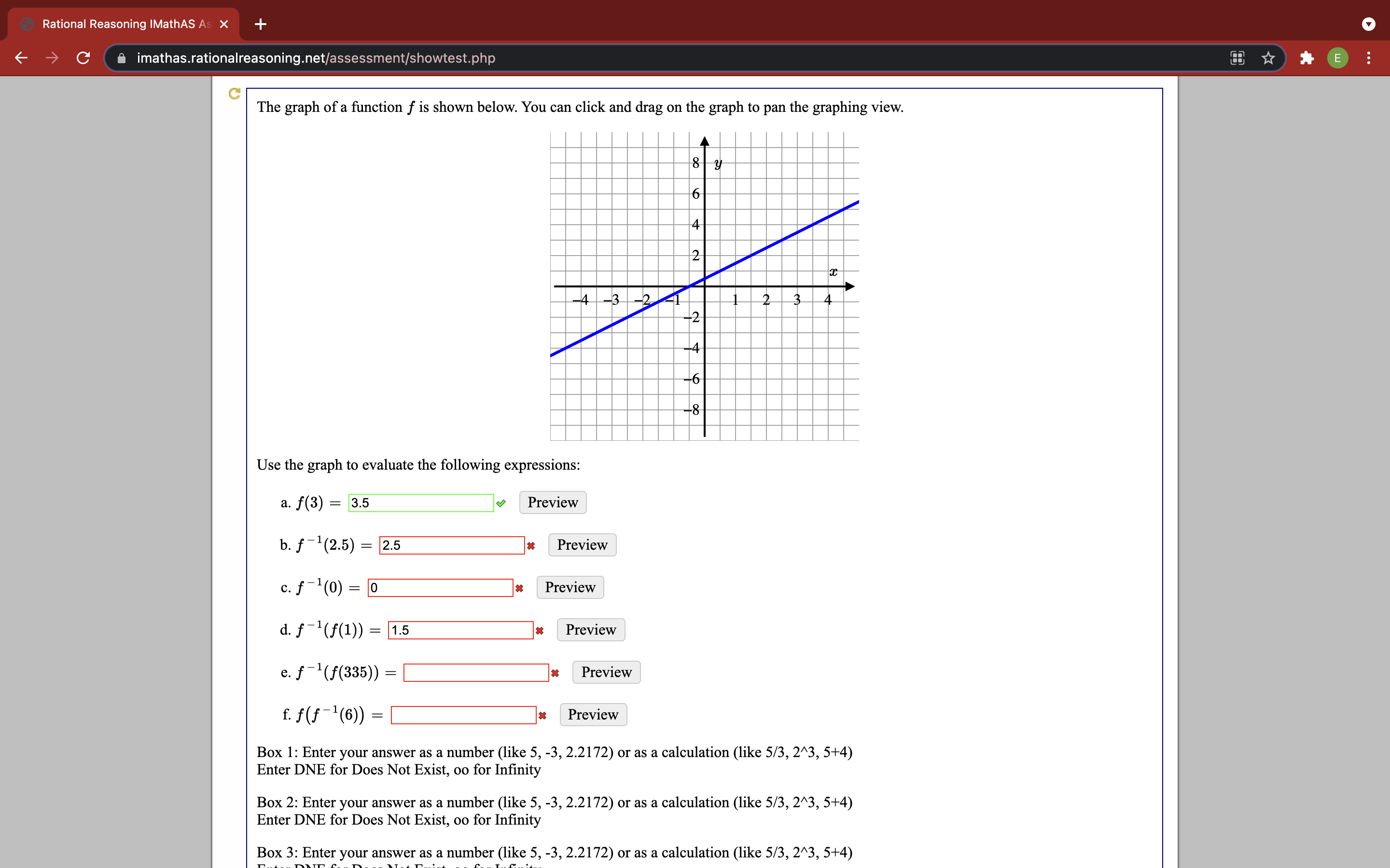  5 Rational Reasoning IMathAS As X K C imathas.rationalreasoning.net/assessment/showtest.php E The