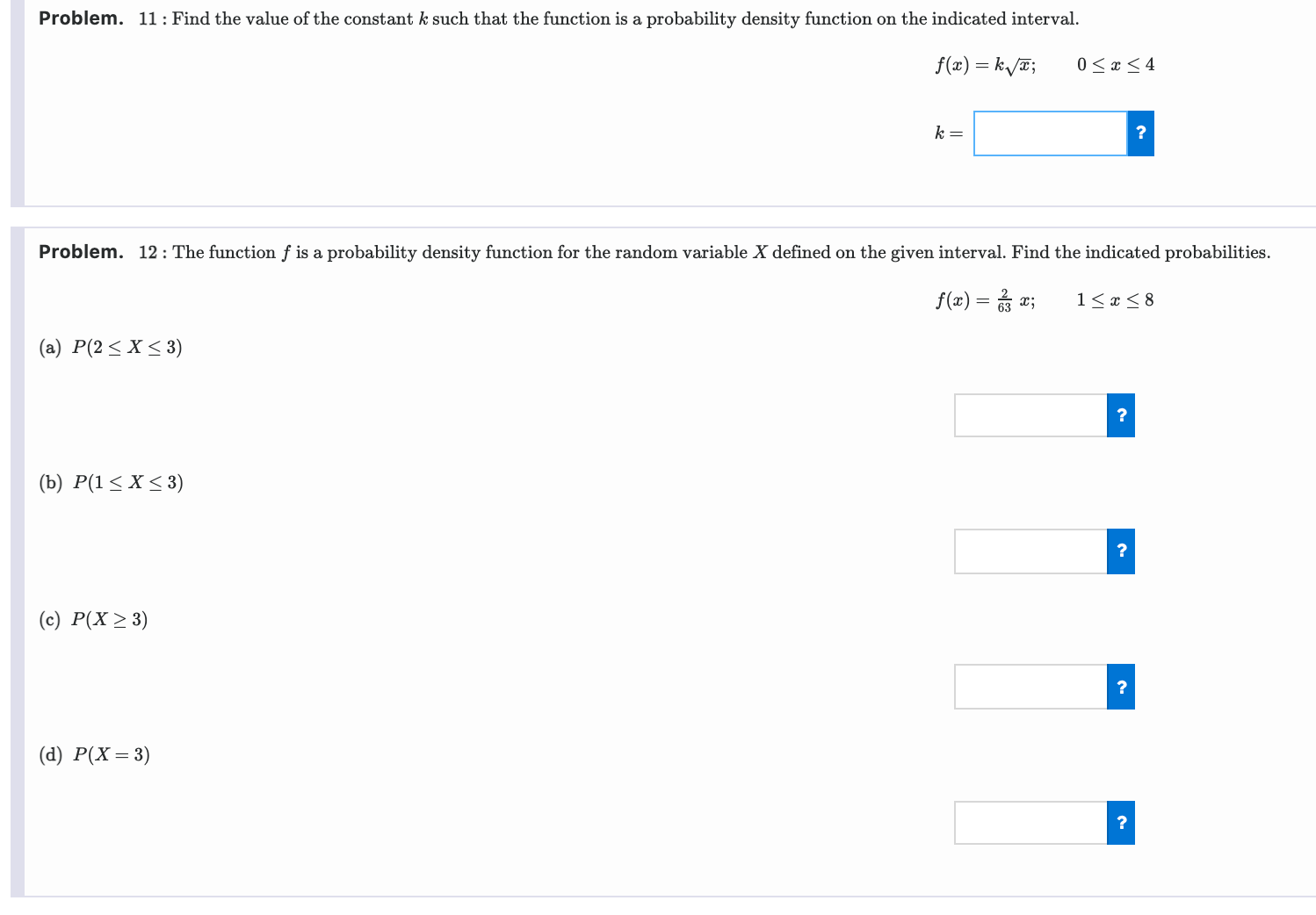 need help Problem. 11 : Find the value of the constant &