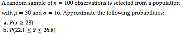  A random sample of n = l observations is selected from