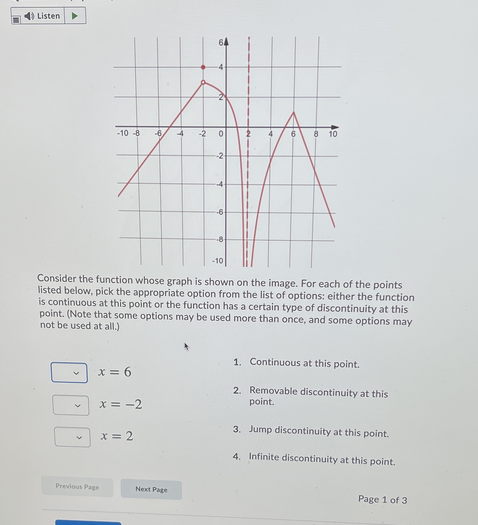 Listen -10 - 8 - 6/ -4 -2 0 2 6