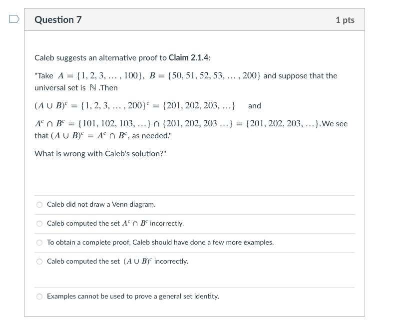 Please help with this question. Thank you! D Question 7 1 pts