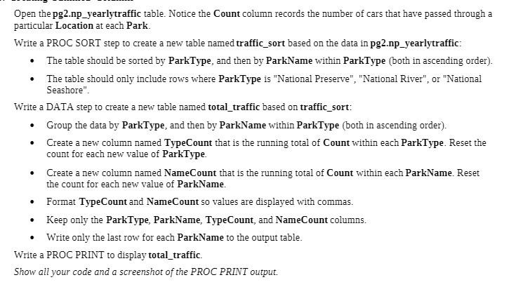  Open the pg2.np_yearlytraffic table. Notice the Count column records the number