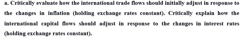  a. Critically evaluate how the international trade flows should initially adjust
