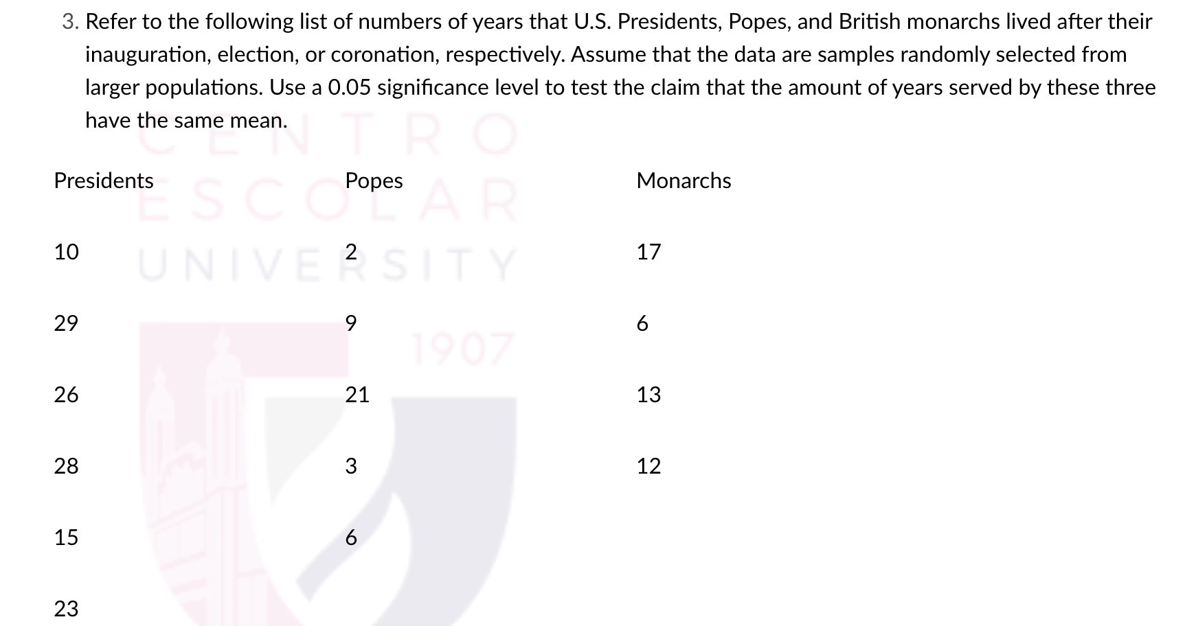 a image format below. 1. The table below lists body temperatures obtained