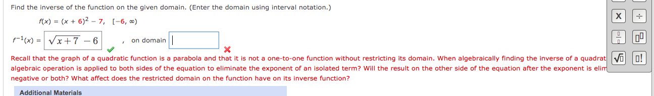 give three points on the graph of the inverse with the y-coordinates