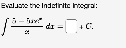 indefinite integral: 6e" + 4 sec u) du = + C.Evaluate the