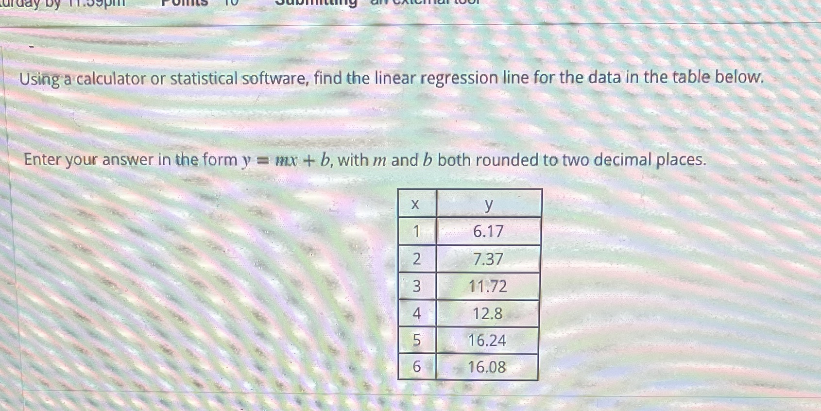  urday by 11-65phi Using a calculator or statistical software, find the