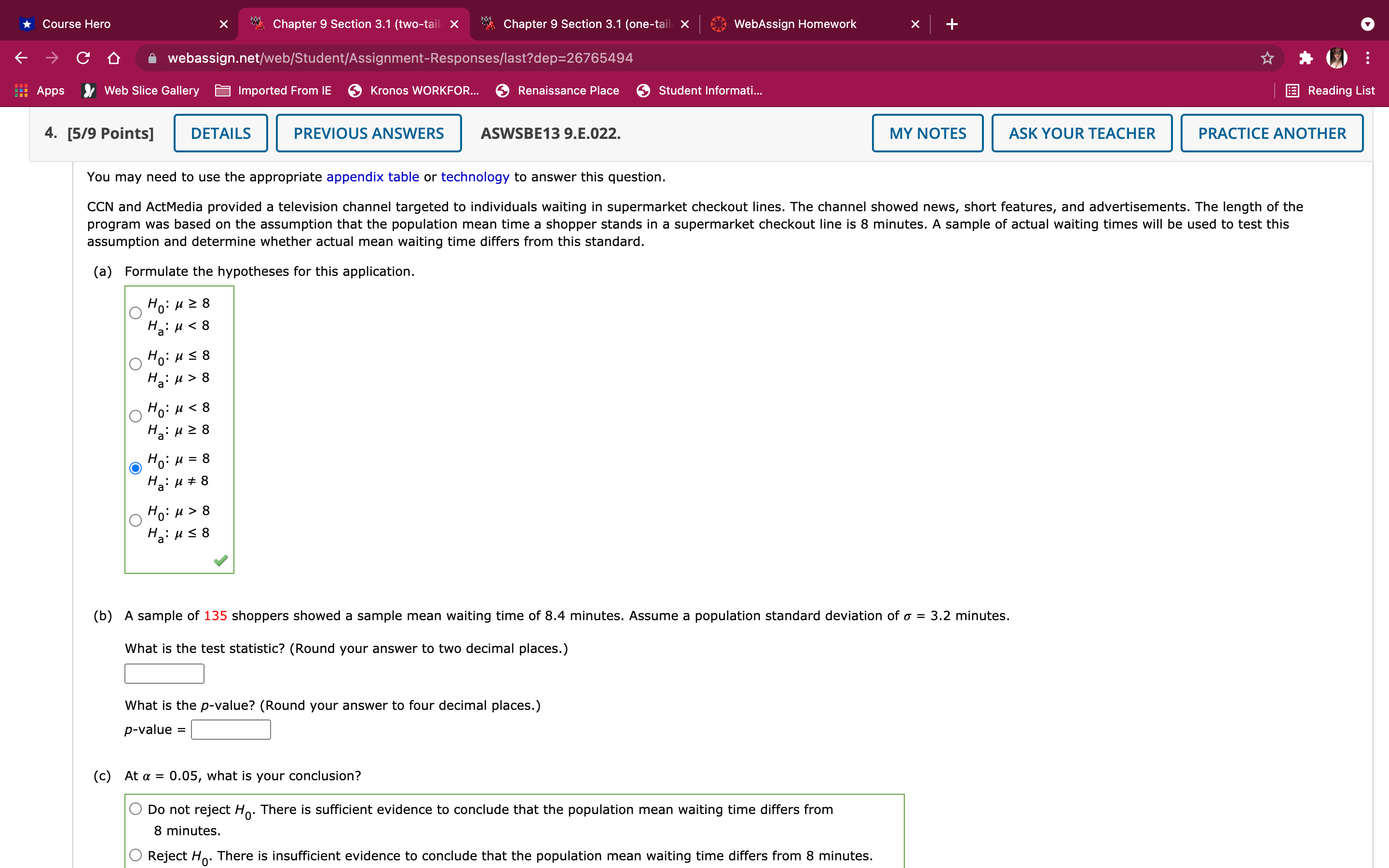 or technology to answer this question. Consider the following hypothesis test. Ho: