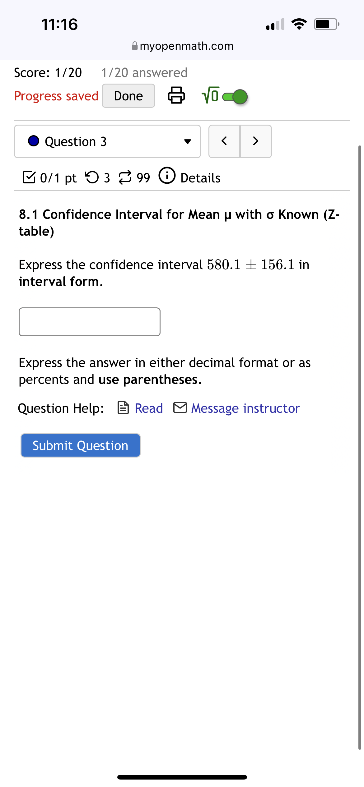 99 G) Details 8.1 Confidence Interval for Mean u with 0 Known