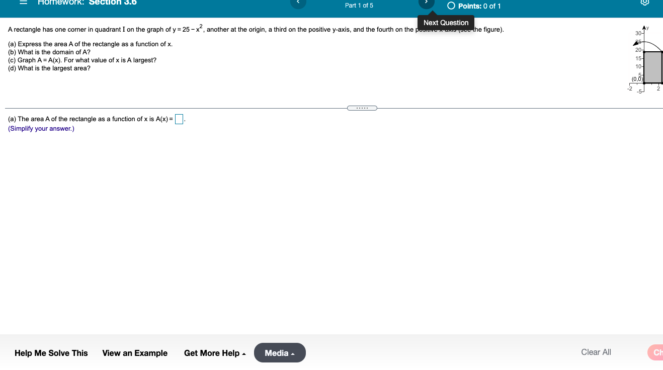 Score: 16.67%, 1 of 6 points Part 1 of 5 O Points: