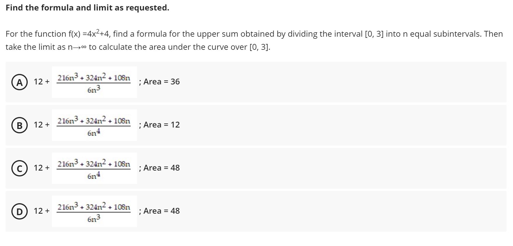 Find the formula and limit as requested. For the function f(x)