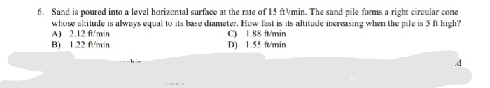 This is in Differential Calculus. This is only multiple choice. Provide necessary