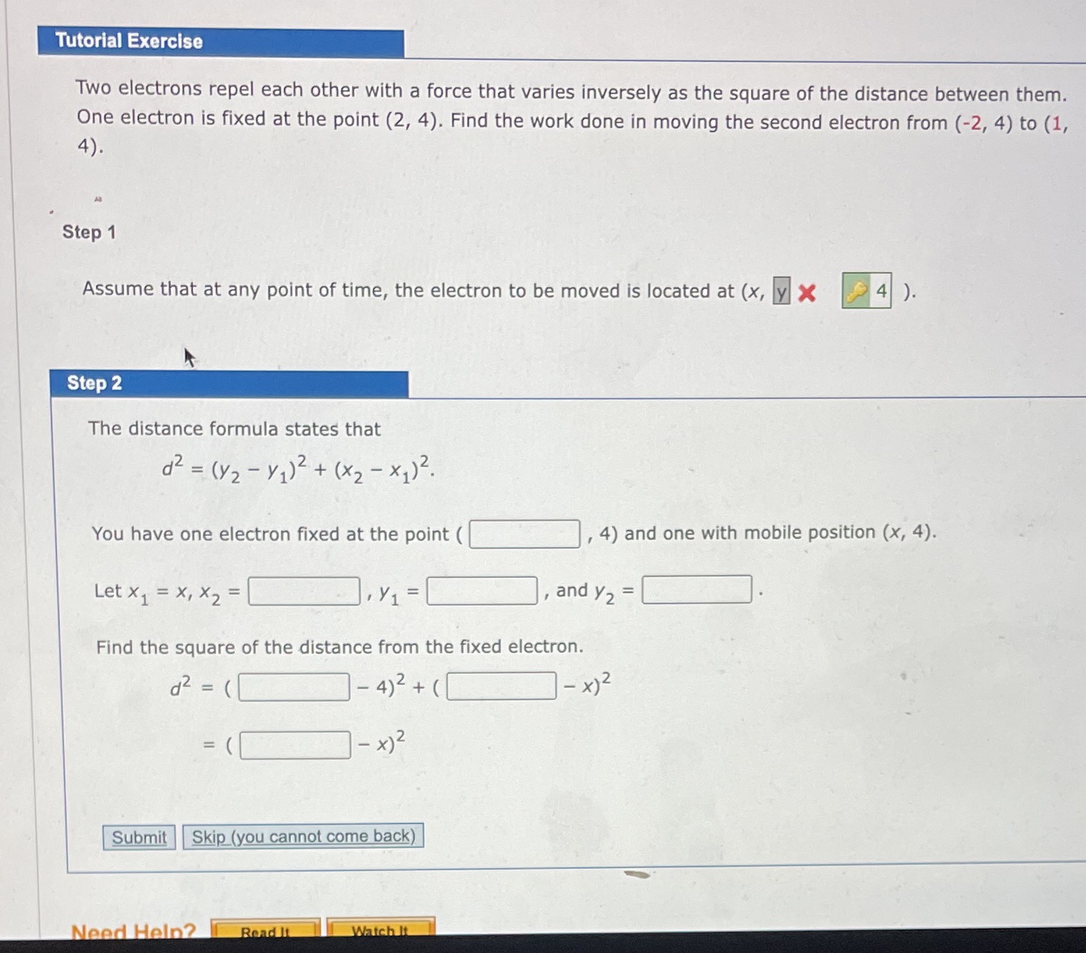 Can someone help me solve step 2 please Tutorial Exercise Two electrons