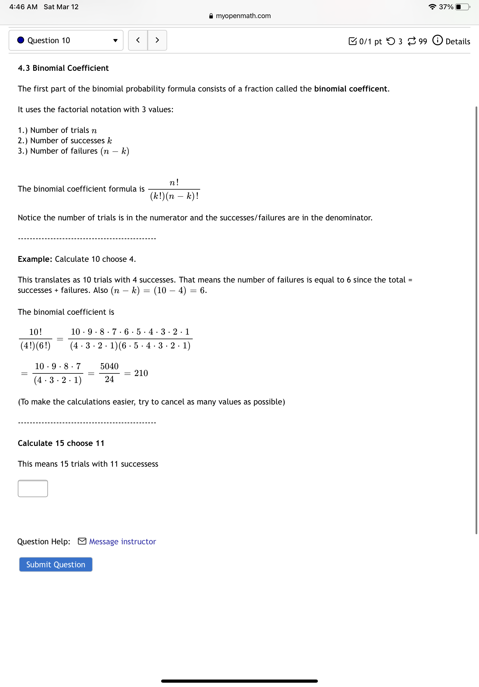  4:46 AM Sat Mar 12 'v? 37% E]. E myopenmathcom .