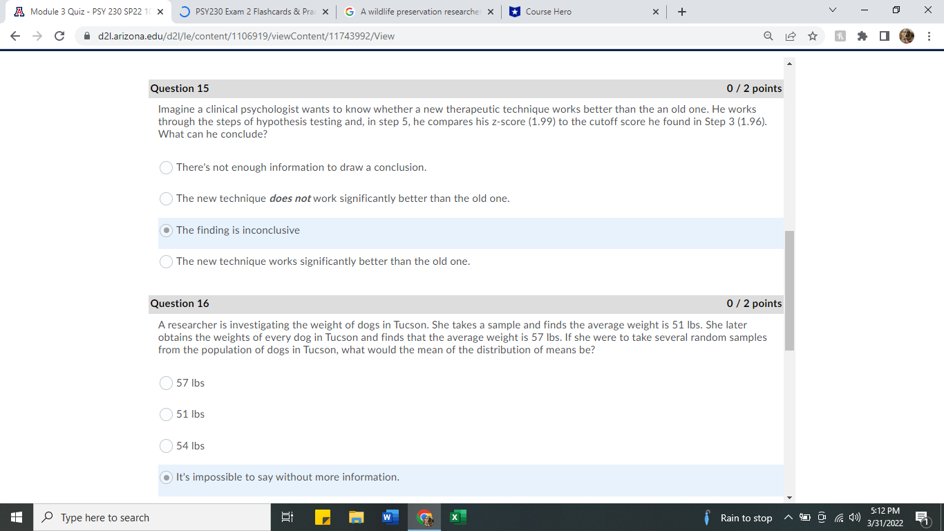Exam 2 Flashcards & Prac X G A wildlife preservation researcher *