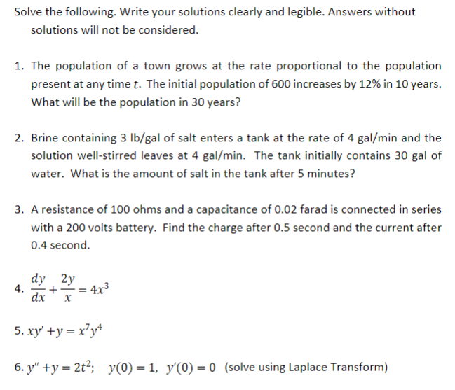 Hello. This covers Laplace, Linear, Bernoulli's and Linear Models. Please include clear