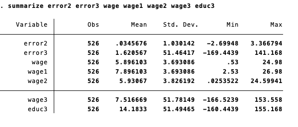 What happens when we change the dependent variable to wage2? Discuss why