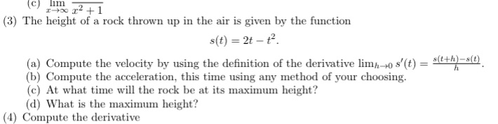 question 3 '1'\" mi\"; :2 + 1 [3] The height of a