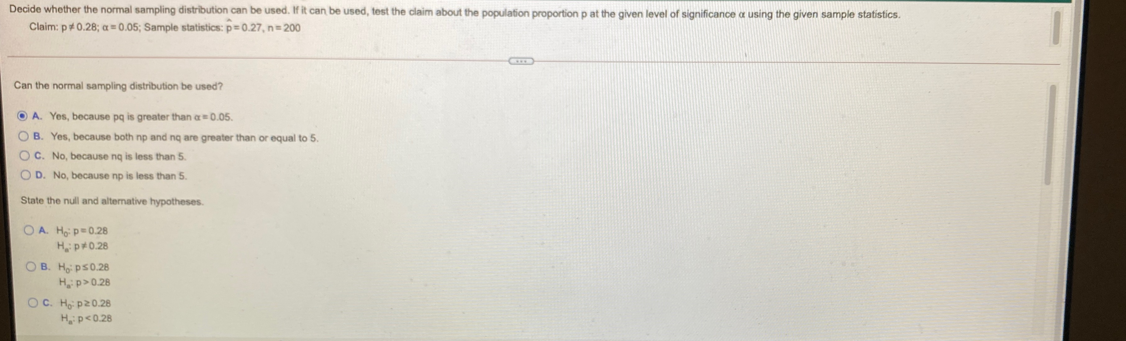 point(s) possible Res and One attempt per question Sub Decide whether the