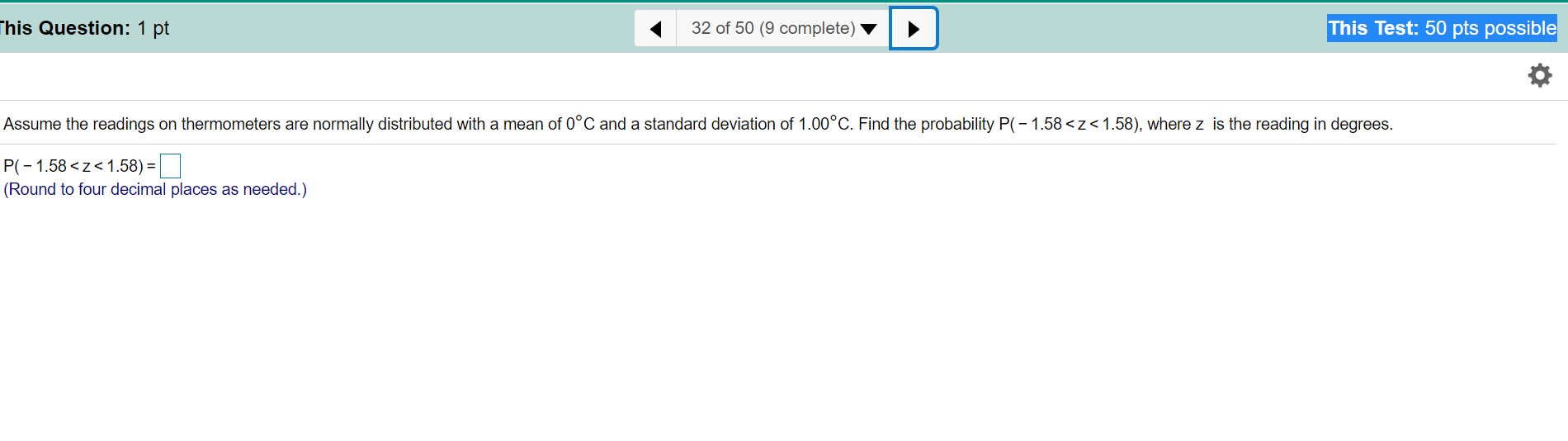 may i get assistance on this question? This Test: 50 pts possible