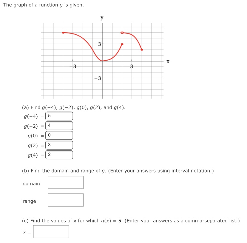  The graph of a function g is given. y 3 -3