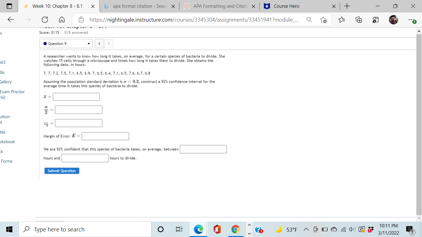 Week 10: Chapter 8 - 8.1 X apa format citation -