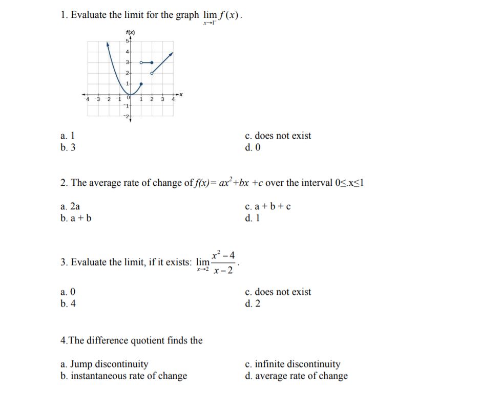 Answer all questions 9. Evaluate the limit for the graph: ling f(x}