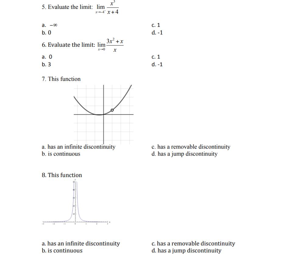 ' 1\". c. D 11. does not exist I x+5 10. Evaluate