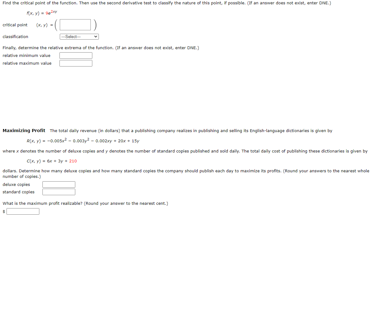 need help to solve please see attached Find the critical point of