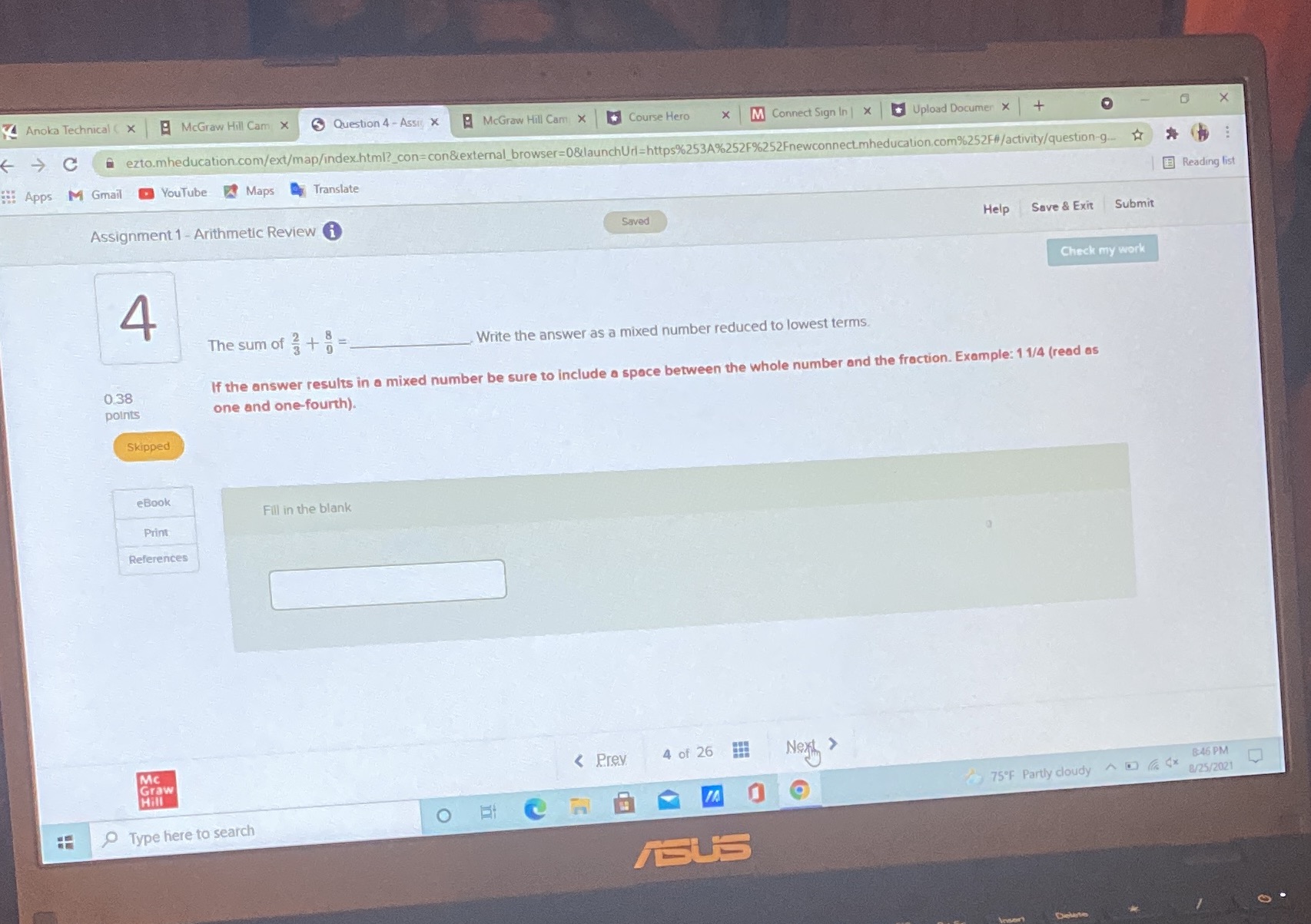  Anoka Technical ( x : McGraw Hill Cam x 3 Question