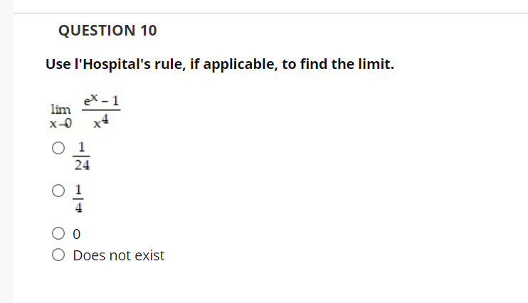 the limit exists. If the limit exists, nd its value. \"In x2+9x10