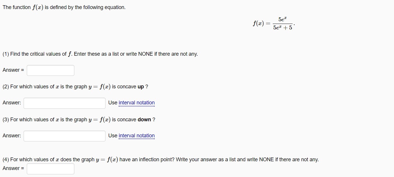  The function x) is dened by the following equation. (1) Find