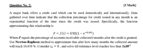 kindly help me solving this question Question No. 2: [5 Mark] A