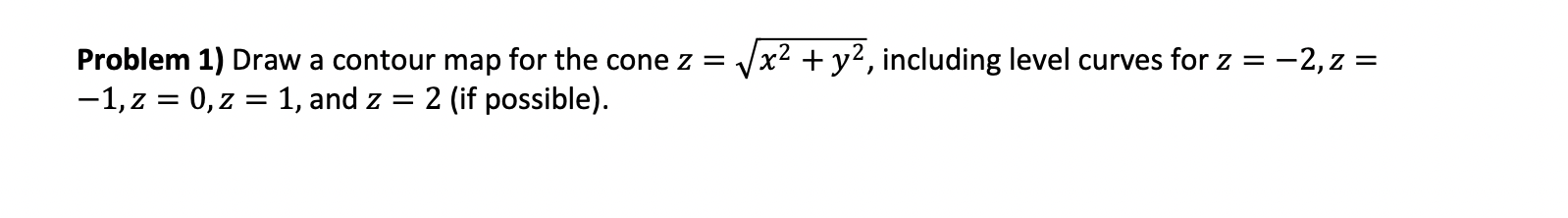 for the plane 2 = x y, including level curves for z