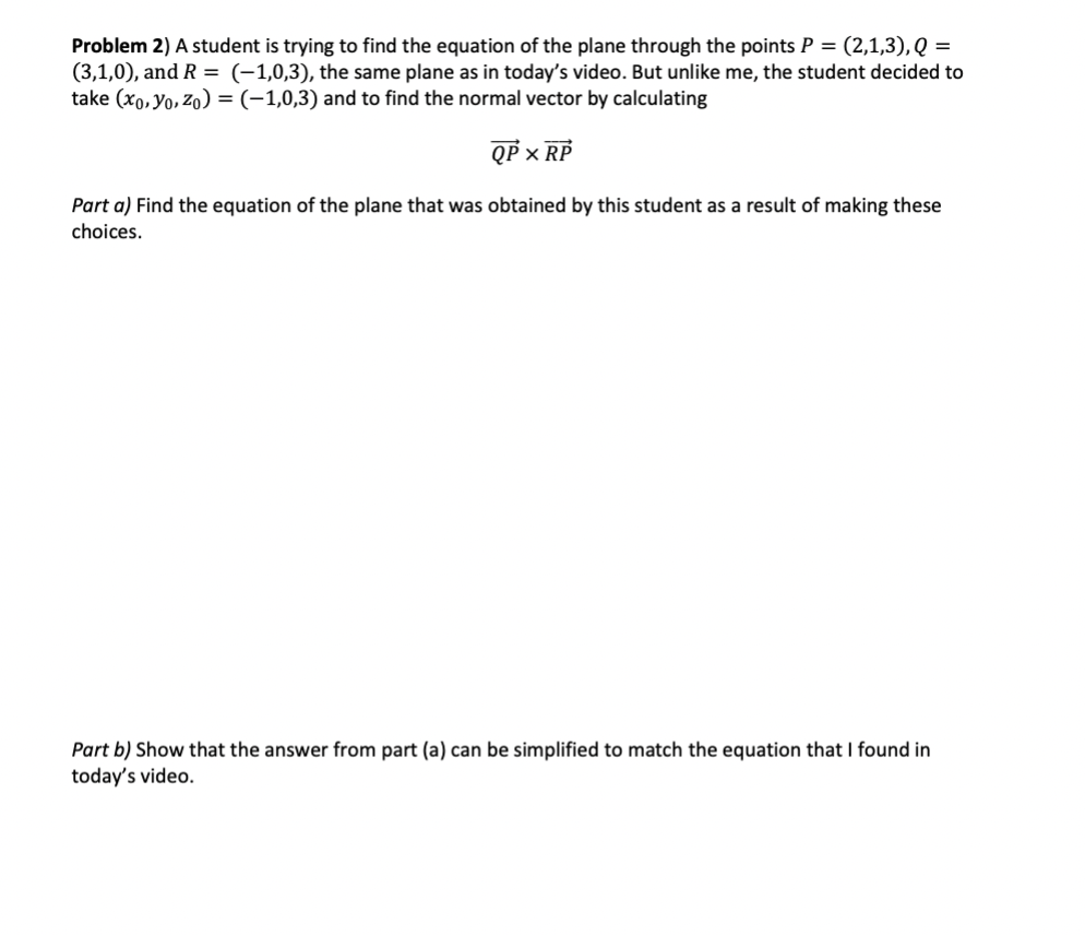 point (Xo, yo, Zo) is on the graph of a(x - Xo)