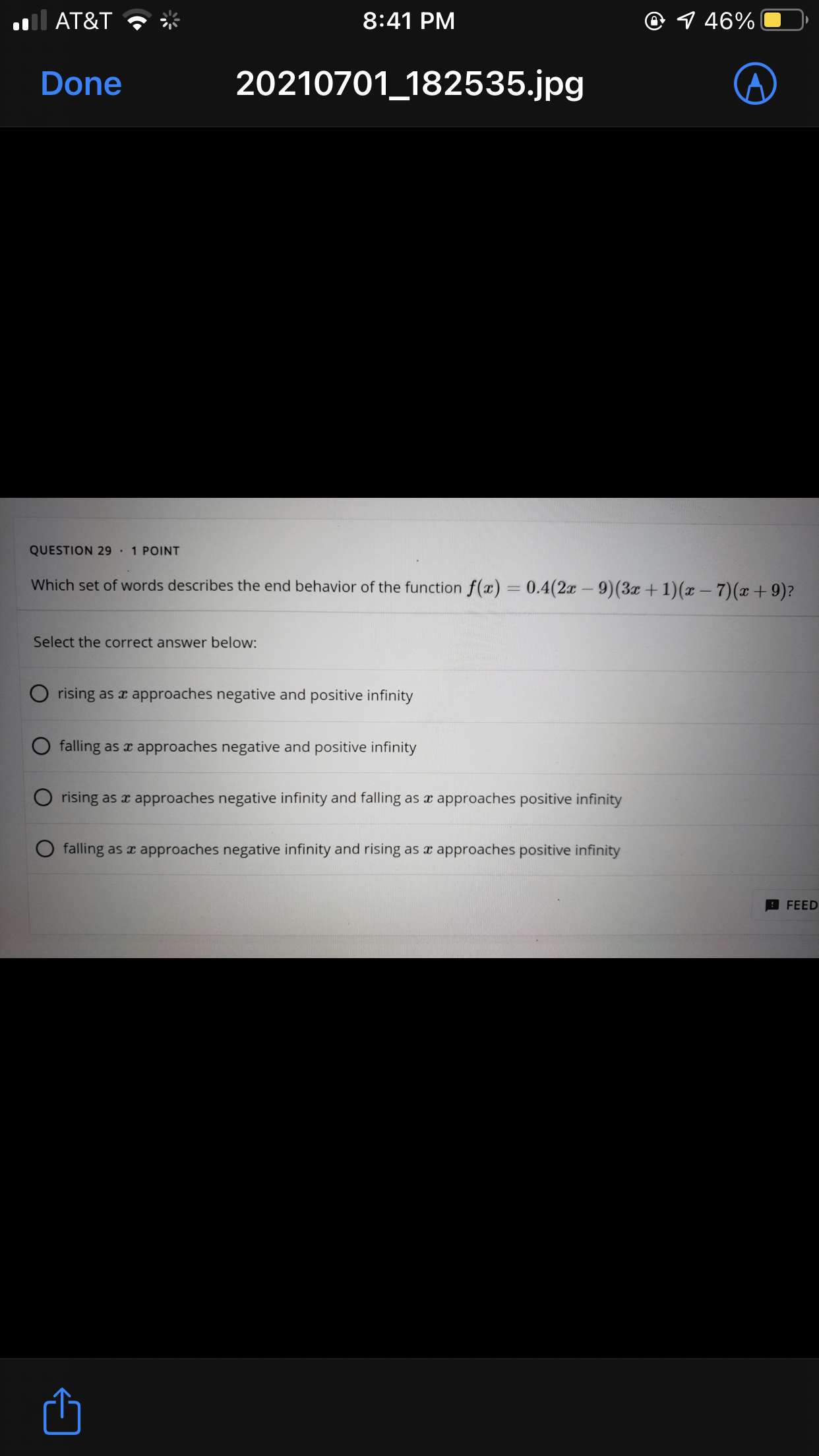 of 6, reflected across the I-axis, and then shifted down 1 units,