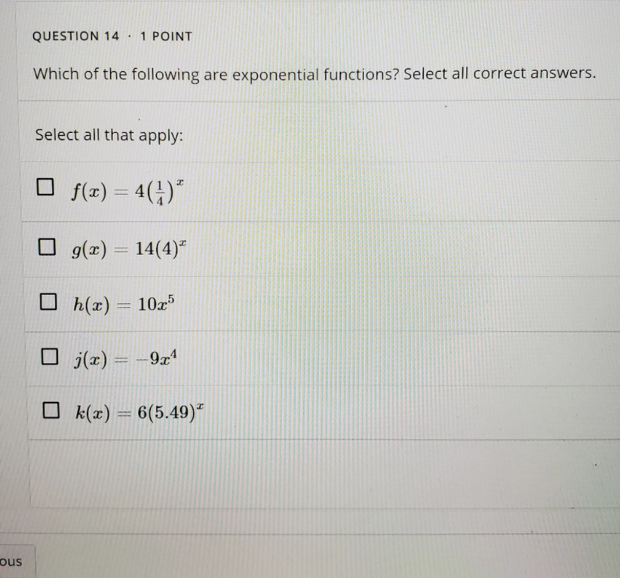 Content attribution QUESTION 16 . 1 POINT ous TO C O ON