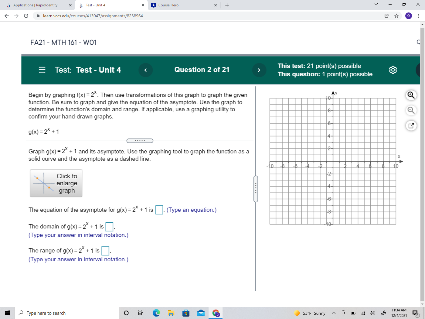 Hero X + V X > C A learn.vocs.edu/courses/413047/assignments/8238964 Q FA21 -