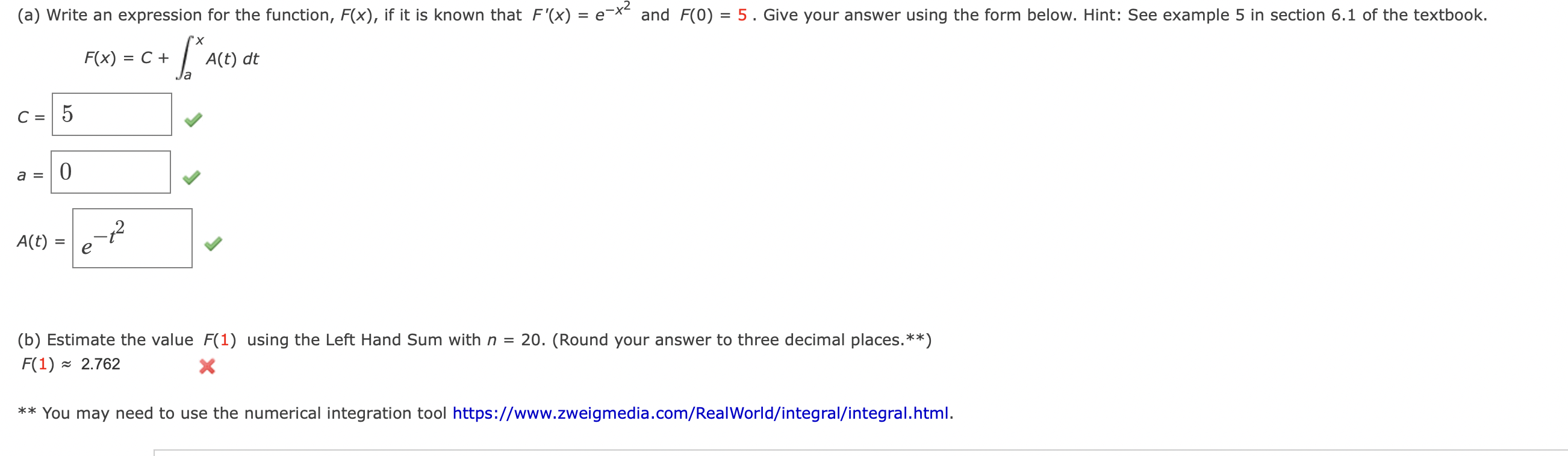  (a) Write an expression for the function, F(x), if it is