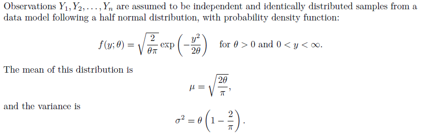 Observations Y1, Y2, . . . , K, are assumed to