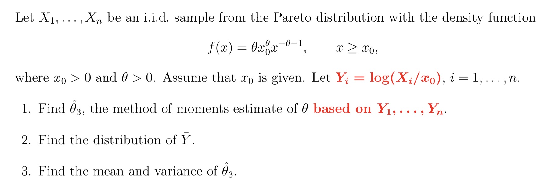  Let X1, . . . ,Xn be an i.i.d. sample from