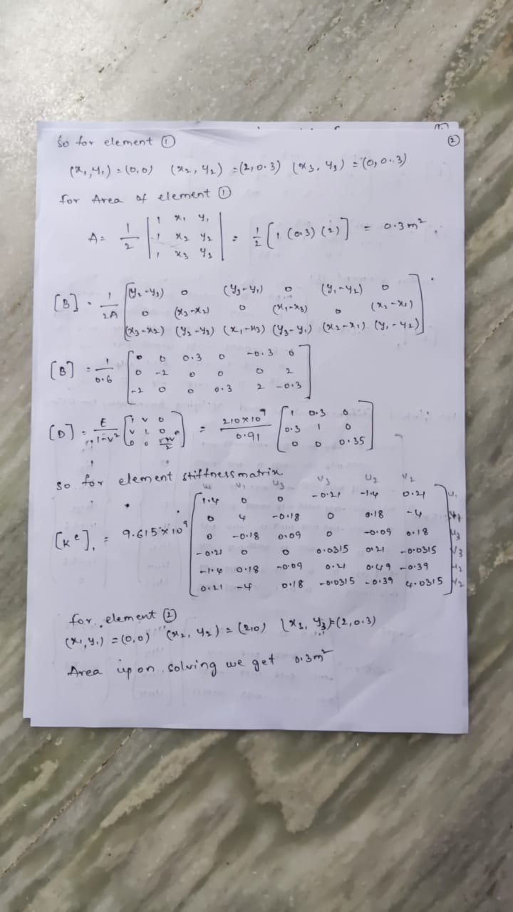 x 10 7 m stresses in each element 3 for element 1