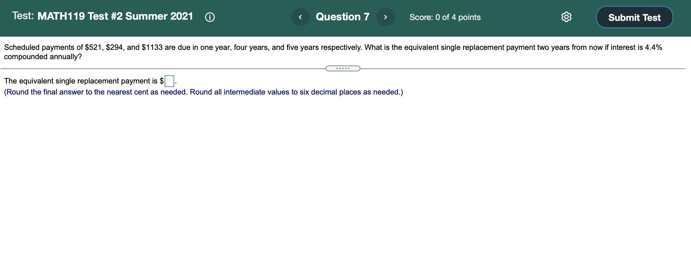 (D Question 8 Score: 0 of 4 points (