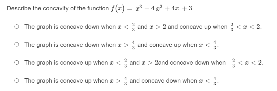 is concave down when as s x s 0 and concave up