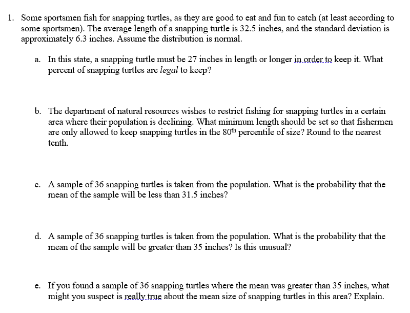 size n that is drawn from any population with mean u and