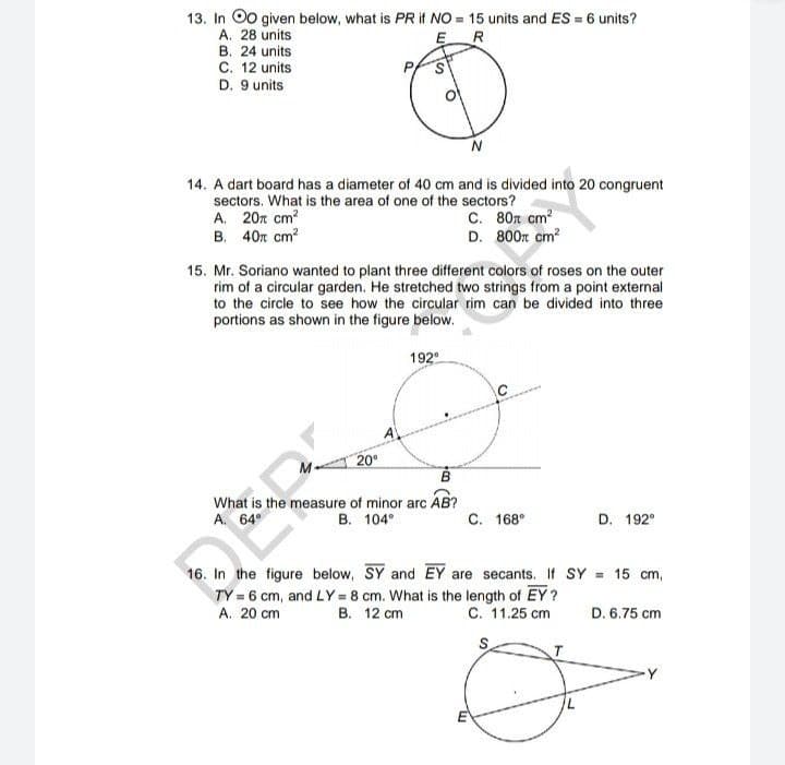 this module, Choose the letter that you think best answers each of