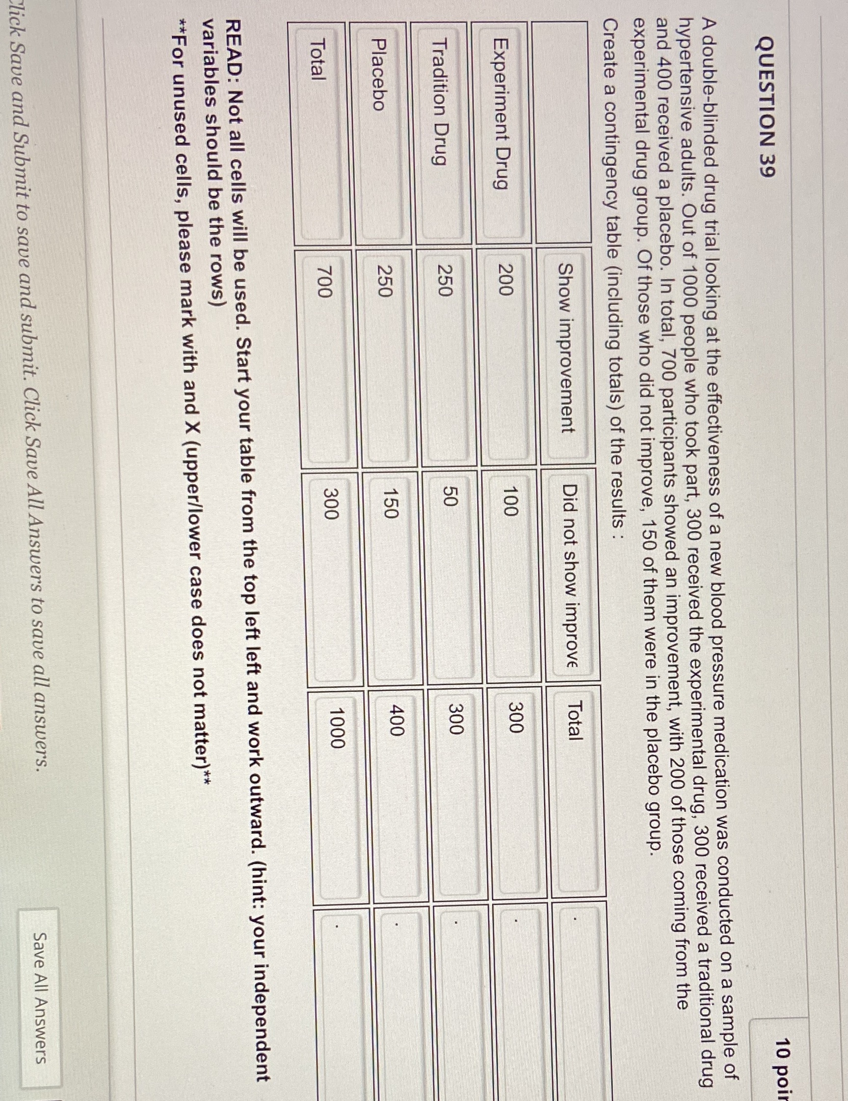 Which drug appears to be more effective? Explain why, briefly. QUESTION 39
