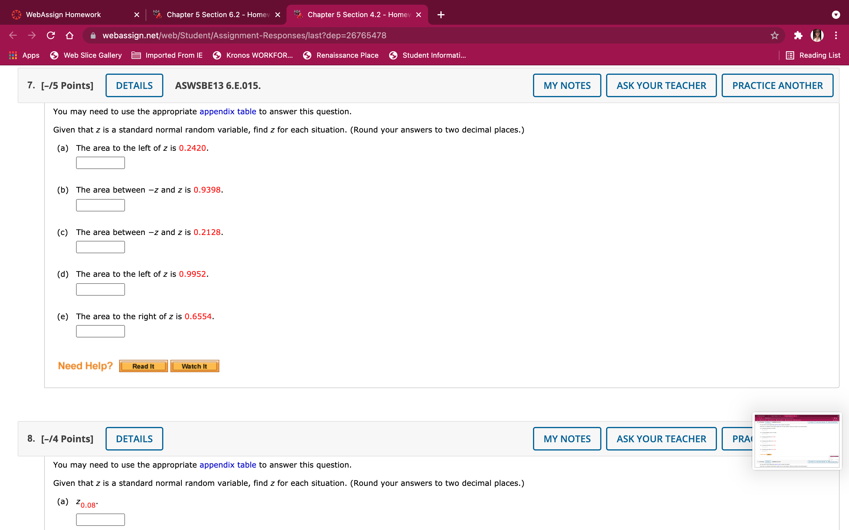 From iE e Kronos WORKFOR... 6 Renaissance Place 6 Studentlnformati... Reading List