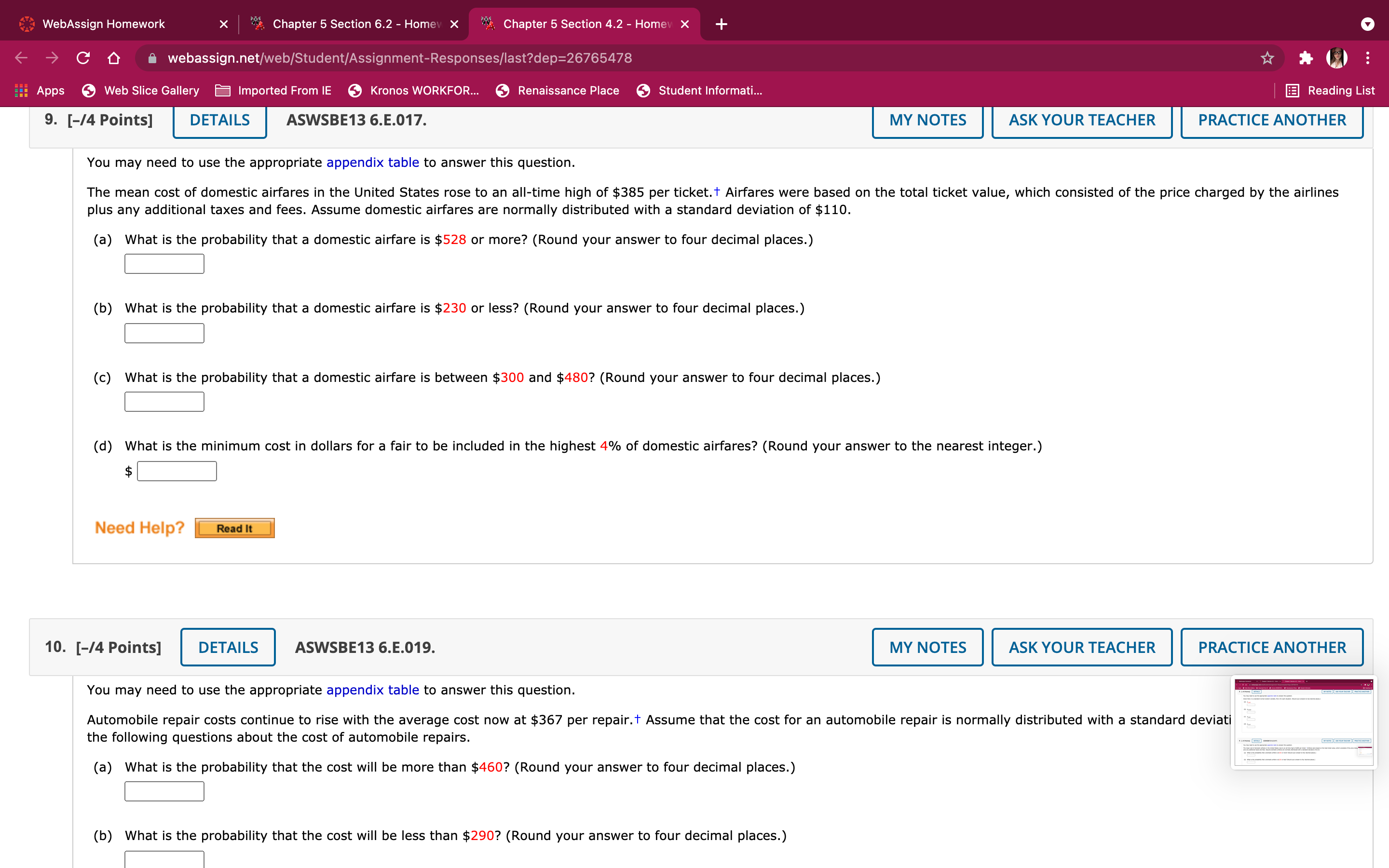 need to use the appropriate appendix table or technology to answer this